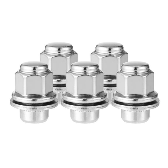 5 Pcs Wheel Lug Nuts Compatible for INFINITI EX35 G25 Chorme Plated M12x1.25 Silver Tone Tire Lugnuts