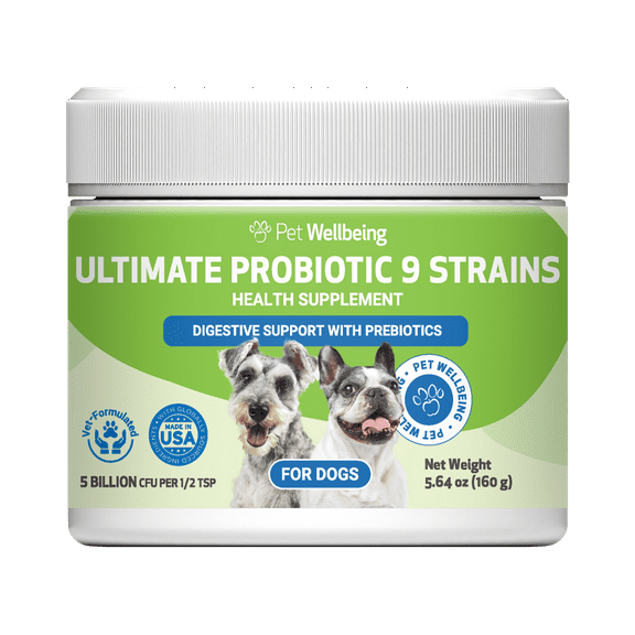 Pet Wellbeing Ultimate Probiotic 9 Strains with Prebiotics for Cats Intestinal Flora - 5.64oz (160g)