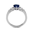 thumbnail image 3 of Stainless Steel Synthetic Blue Spinel Claddagh Heart Ring Size 8, 3 of 7