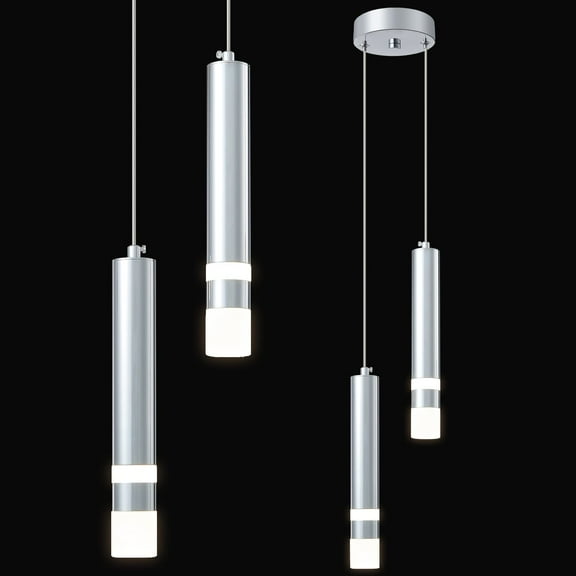 ZHLWIN 2-Light Modern Pendant Light Kitchen Fixture Dimmable LED Chrome Mini Pendant Lighting fo Kitchen Island Bedroom Bedside Table Small Pendant Lights