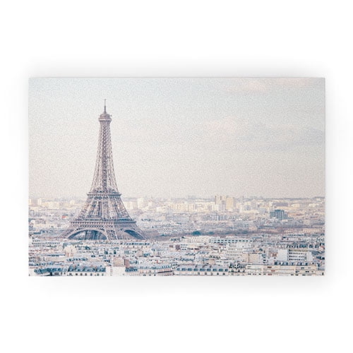 Society6 Eye Poetry Photography Paris Skyline Eiffel Tower View 30" x 20" Welcome Mat