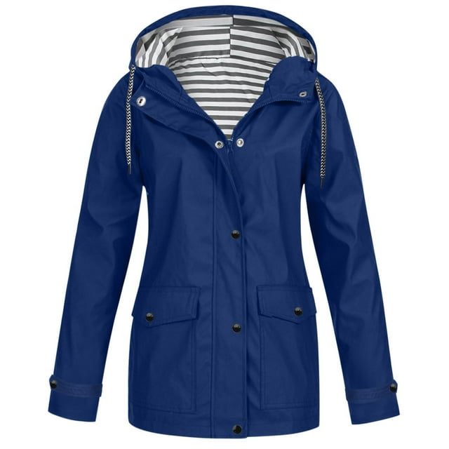 Women's Lightweight Hooded Anorak Jacket Windproof Raincoat with Secure Zipper Pockets for Outdoor Workout Activities