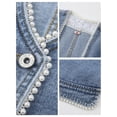 thumbnail image 4 of Gilets en Denim pour Femmes Sans Manches à Boutons Légers à la Mode Assortis, 4 of 8