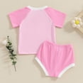 thumbnail image 3 of Bagilaanoe 2pcs Newborn Baby Boy Girl Shorts Set Short Sleeve Contrast Colors T Shirt Tops + Shorts 3M 6M 12M 18M Infant Casual Summer Clothes, 3 of 8