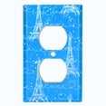 thumbnail image 2 of Metal Light Switch Plate Cover Romantic Paris Eiffel Tower Blue Letter PRS004, 2 of 13