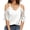 White, variant on ZHENWEI Womens Summer V Neck Cold Shoulder Tops T Shirts Cut Out Lace Short Sleeve Solid Color Blouses Shirt