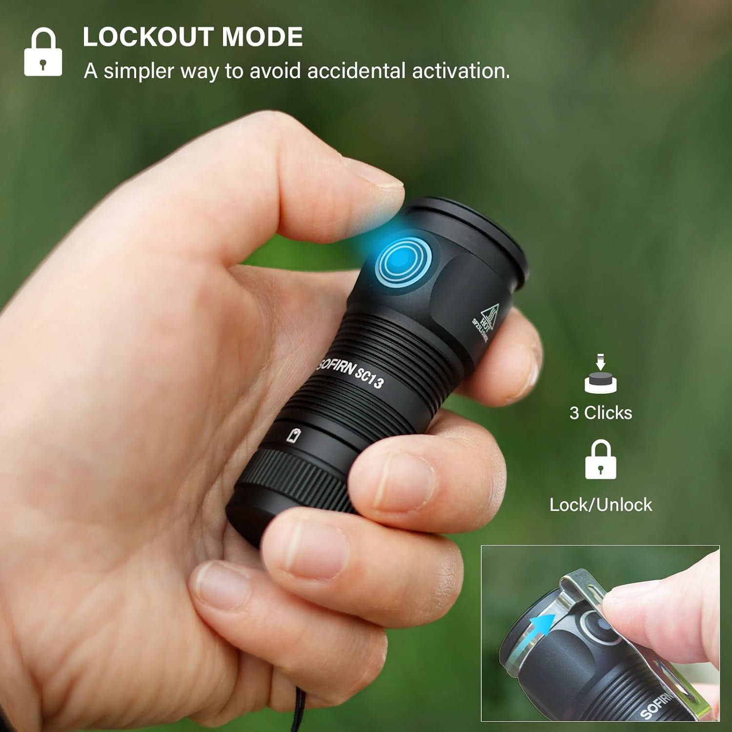 Sofirn SC13 1300 Lumens Mini Flashlight USB-C Rechargeable, 519A 5000K LED 1100 Lumen Powerful EDC Keychain Light, IPX8 Waterproof & Magnetic, Portable Keyring Flashlight for Camping Hiking