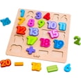 thumbnail image 3 of Juguetes de rompecabezas de números de madera, rompecabezas de letras y números ABC para niños pequeños de 1, 2 y 3 años, juguetes de aprendizaje preescolar para niños (rompecabezas de números), 3 of 5