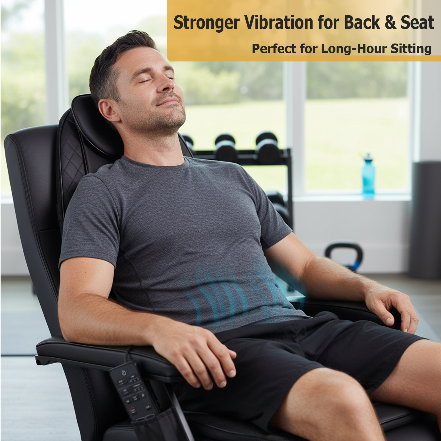 CONCETTA Back Massager with Heat, Vibrating Heating Pad for Back, Massage Chair Pad for Pain Relief Deep Tissue for Home Office Use, Gift for Parents, Grey