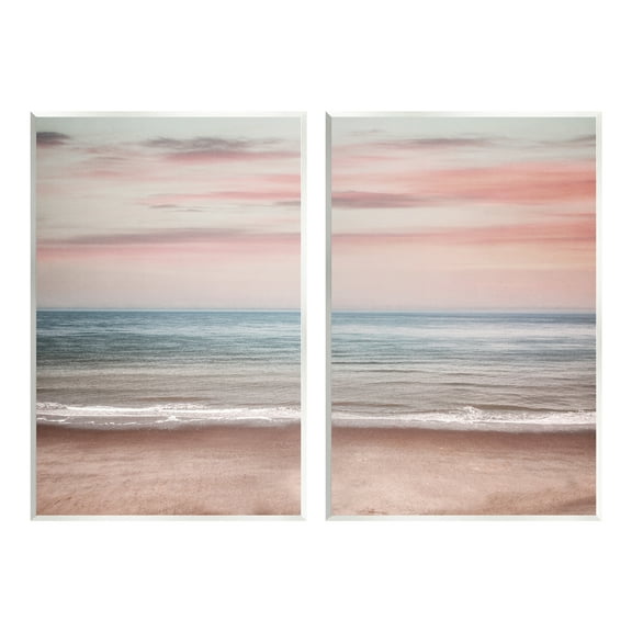 Stupell Industries Pink Coastal Sunset Landscape Photography Unframed Art Print Wall Art, 13 x 19