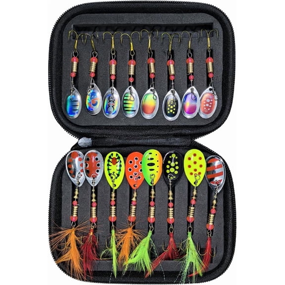 Fishing Lures Spinner Baits Kit Metal Trout Freshwater Saltwater
