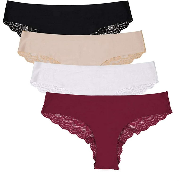 Women's Underwear Lace Trim Nylon Briefs Full Cut Carole Panties
