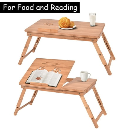 Portable Bamboo Laptop Desk Table Folding Breakfast Bed Serving