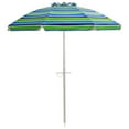 thumbnail image 4 of Gymax 6.5Ft Beach Umbrella w/ Tilt Mechanism Sand Anchor Carrying Bag Blue + Green, 4 of 10