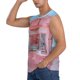 thumbnail image 3 of Fotbe Pastel Pink Beach Cafe Men's Camiseta sin Mangas Estampada para Hombres, Playera Casual para Gimnasio, Entrenamiento, Playa-XX-Large, 3 of 7