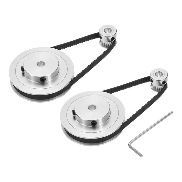 2 Set GT-2 Synchronous Wheel 20&80 Teeth 5mm Bore with 2Pcs Belt 250x6mm(20-80T-5B-7)