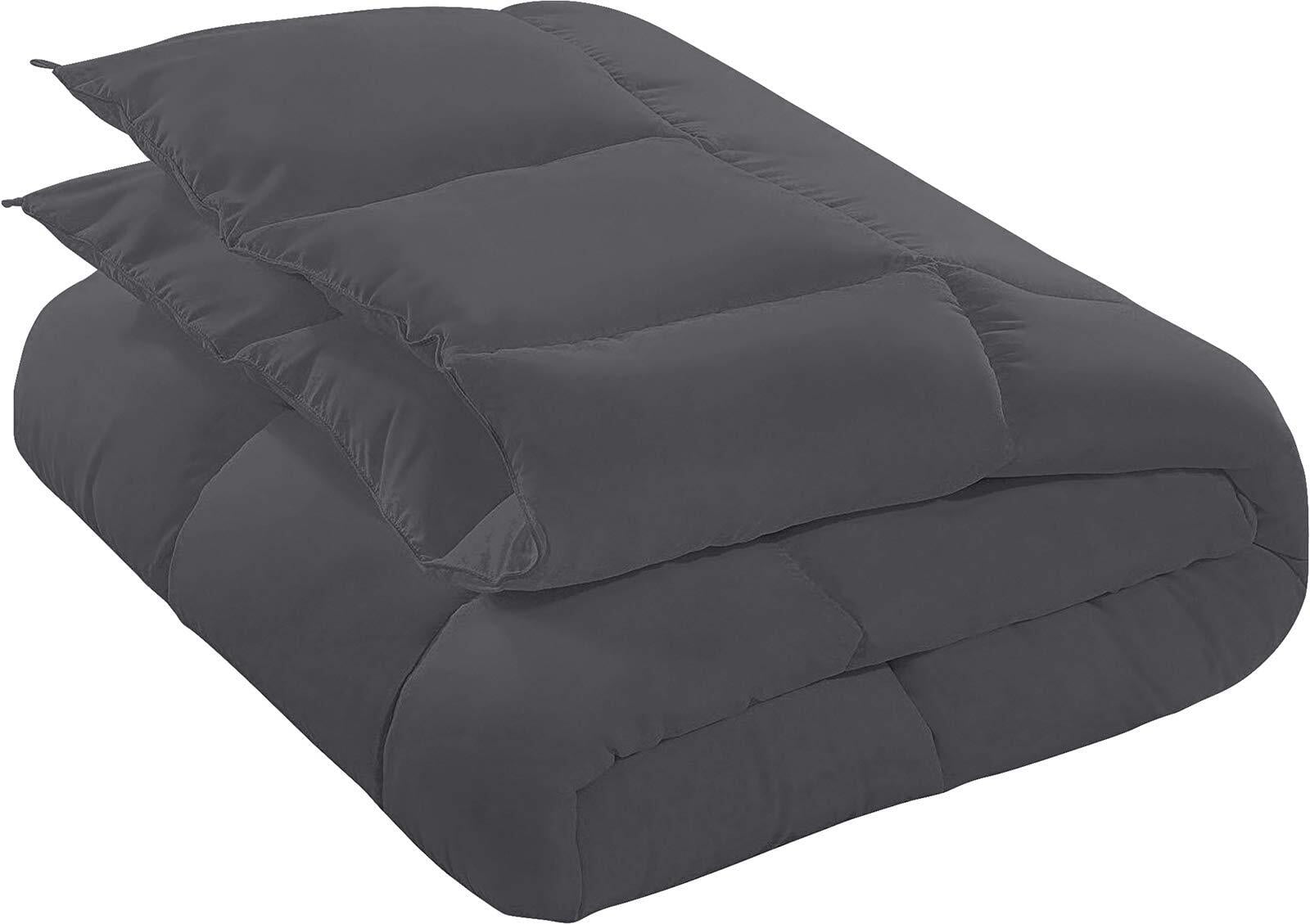 Wulful Gray Comforter King, Hotel Style All Season Lightweight Cooling Microfiber Washable Comforter