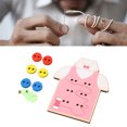 thumbnail image 1 of Sewing Button Lacing Toy, Clothes Lacing Toys Safe Wooden 3PCS Interesting  For Preschool, 1 of 8