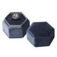 thumbnail image 5 of QIQUWOHUL Gorgeous Antique Jewelry Ring Box Velvet Ring Box Hexagon Single Ring Box Premium Vintage Double Ring Holder For Proposal Engagement Wedding Photoshoots, 5 of 5