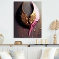 thumbnail image 2 of Designart Pink,Gold And Black Angel Wings II Canvas Wall Art, 2 of 5