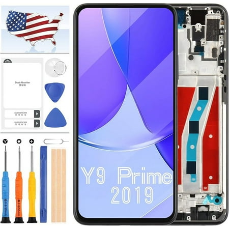 for Huawei Y9 Prime 2019 LCD Screen for Huawei P Smart Z Screen Replacement P Smart Z/Y9 Prime 2019 STK-L21 STK-L22 STK-LX3 6.59" LCD Display Touch Digitizer Full Assembly Kit with Frame