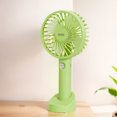 thumbnail image 1 of Mini ventilador de mano con base de carga USB aire acondicionado pequeño para el hogar (verde), 1 of 6