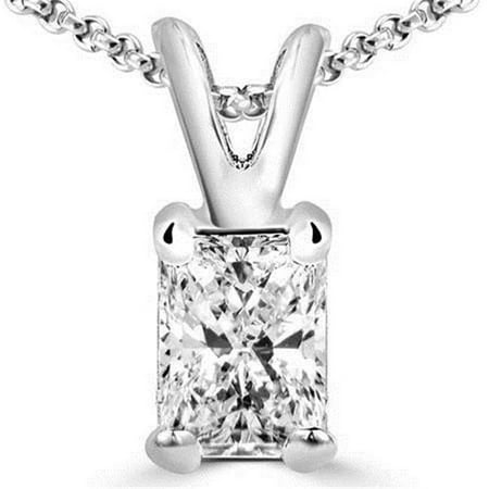 - Harry Chad Enterprises HC10169 2 CT 14K White Gold Big Radiant Cut Diamond Pendant Necklace