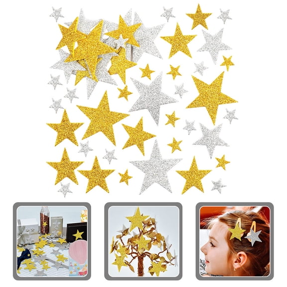 AURARMLET 180Pcs Glitter Star Stickers Assorted Color Decorative Stars for Christmas Decor