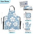 thumbnail image 3 of Small White Florals Leaves Apron Set with Oven Mitts Pot Holders Set of 5 Kitchen Stuff Accessories, 3 of 6