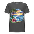 thumbnail image 5 of Iugvhana Tee Shirts Mens T-Shirts for Men Graphic T-Shirt Hawaiian Beach Summer T Shirts Short Sleeve Crewneck Tee Dark Gray M, 5 of 5