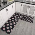 thumbnail image 2 of Black Pink Skull Pattern Kitchen Rugs Sets Of 2,Anti Fatigue Kitchen Mat Rugs Non Slip Washable,Decorative Kitchen Floor Mats for Kitchen,Sink,Laundry,17"x30"+17"x47", 2 of 7