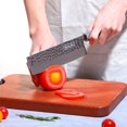 thumbnail image 5 of Qulajoy 7 Inch Nakiri Knife - Hammered Japanese Vegetable Knife 9cr18mov Mirror Polishing Hand Forged Blade kitchen knife - Olivewood Handle, 5 of 6