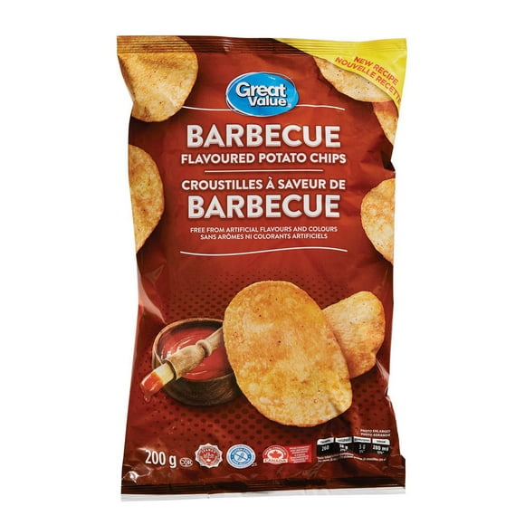 Great Value Barbecue Flavoured Potato Chips, 200 g