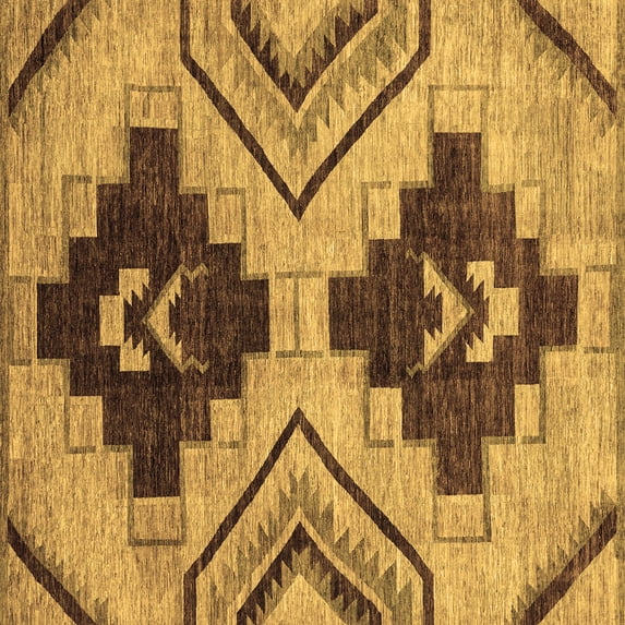 Ahgly Company Indoor Square Oriental Brown Modern Area Rugs, 8' Square