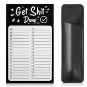 DEJUPE Magnetic Fridge Notepads For Grocery List,Grocery and To Do Panner Pads Shopping List To Do List Reminders Recipes Magnetic Back Memo Notepad With Pu Leather Pen Holder