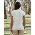 thumbnail image 4 of SAOL 100% Merino Wool V Neck Cable Knit Vest Women's Oversized Sleeveless Aran Irish Sweater Top Made in Ireland, 4 of 4