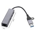 thumbnail image 4 of Adaptador de red USB 3.0 Hub Aleación de aluminio USB3.0 a Hub de tarjeta de red Gigabit, 4 of 6