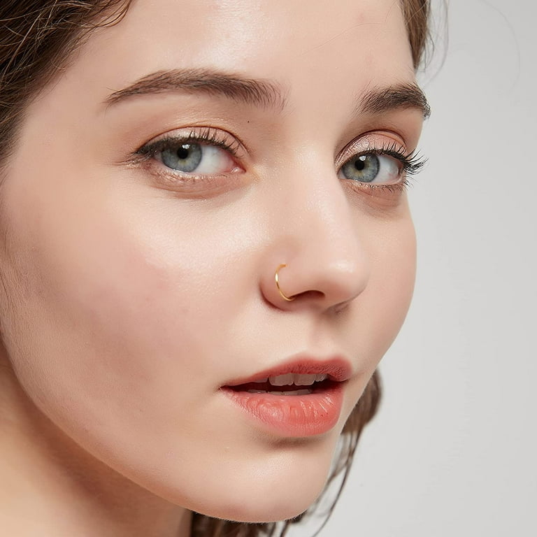 Thin nose ring hoop hot sale