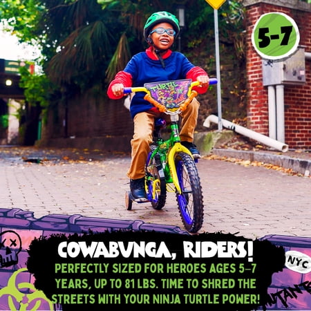 Dynacraft Teenage Mutant Ninja Turtles Boys 16 BMX Bike, For Kids Ages 5-7 Years