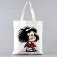 thumbnail image 1 of Mafalda-Bolso de compras de lona para mujer, bolsa de playa, de hombro, de gran capacidad, 1 of 2