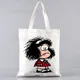 thumbnail image 1 of Mafalda-Bolso de compras de lona para mujer, bolsa de playa, de hombro, de gran capacidad, 1 of 2