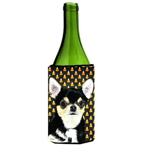 Chihuahua Candy Corn Halloween Portrait Wine Bottle  Hugger - 24 oz.
