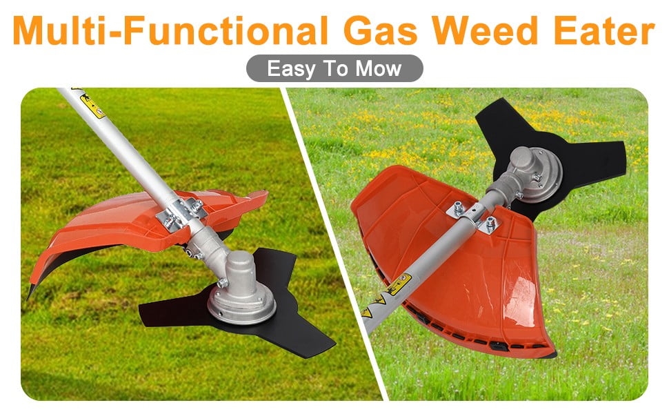 Floseru Gas String Trimmer | 2 in 1 Cordless String Trimmer | 52cc 2-Stroke Weed Wacker Gas Powered | Weed Eater| Gas Weed Eater | Grass Trimmer | 10'' Brush Cutter & Shoulder Strap Included