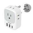 thumbnail image 1 of Adaptador de viaje TESSAN de EE. UU. a la India con 4 salidas y 3 puertos USB, 1 of 6