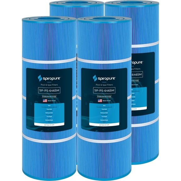 SpiroPure Replacement for Pleatco PCC80 Pentair 178580 R173573 Unicel C-7470 Waterway 817-0081 Filbur FC-1976 FC-6465 Blue Media Hot Tub Spa Pool Cartridge (Pack of 4)