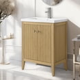 thumbnail image 5 of Vanity Art 24" Double Door Bathroom Vanity with Sink, Freestanding Storage Cabinet with Ceramic Top, and Removable Shelve, 5 of 9