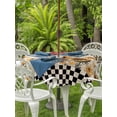 thumbnail image 3 of Outdoor Tablecloth with Umbrella Hole for Patio/Picnic/Party/Camping, Sunflowers Rooster Waterproof Table Cloth Round Cover Washable, Farmhouse Vintage Beige Burlap Plaid (Dia 54"), 3 of 8