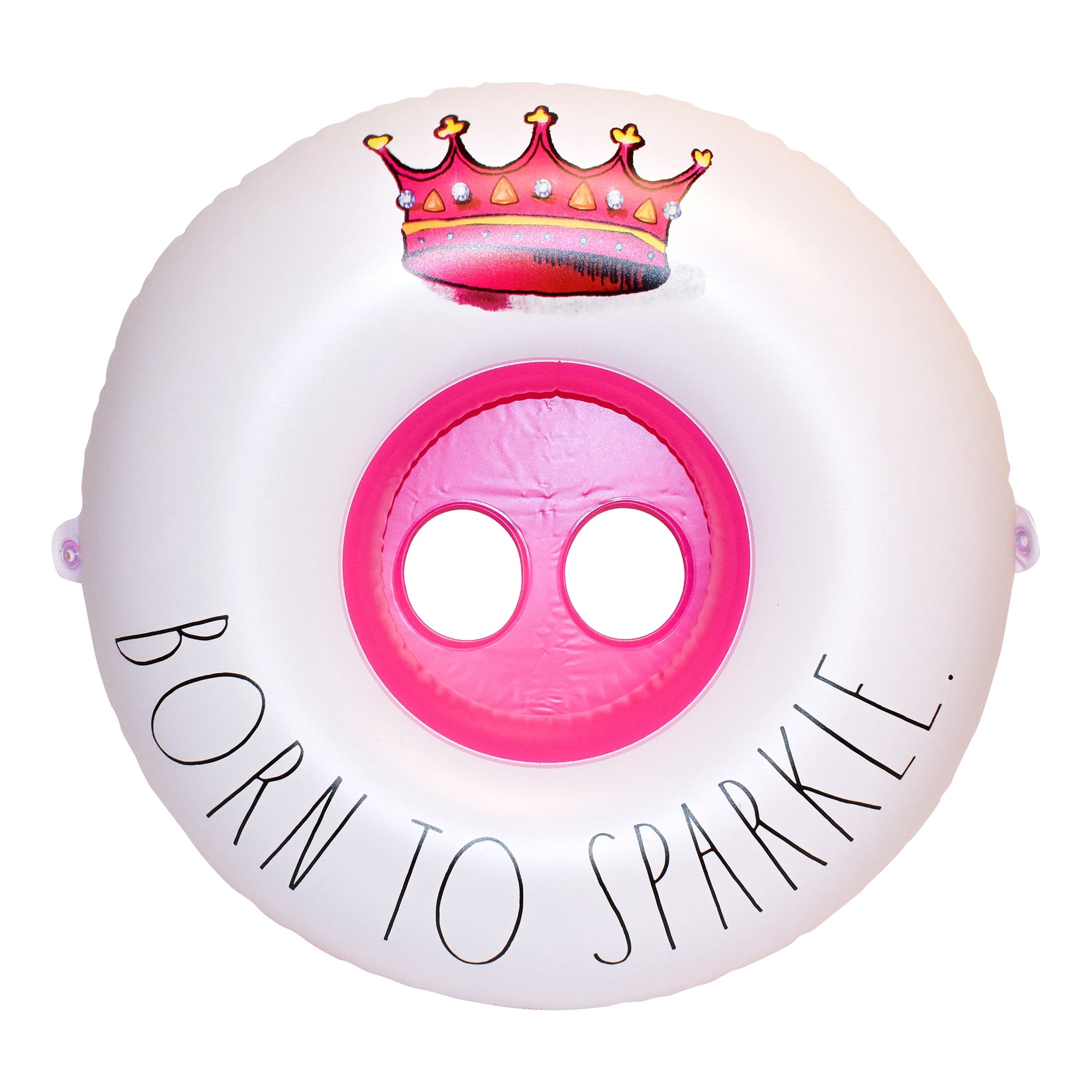 Rae Dunn Born To Sparkle -Toddler Float W/ Canopy, 27" Inflatable Water Ring Removable Canopy, CoCoNut Float, Age 18mo+