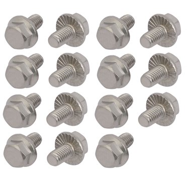M6 X 1.0 X 20mm Stainless Steel Hex Flange Bolts – Qty 25, Non-Serrated