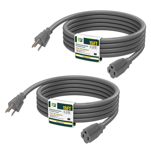 Cable de extensión para exteriores EP 2 unidades de 4.5 m 16/3 SJTW 13A 1625W
